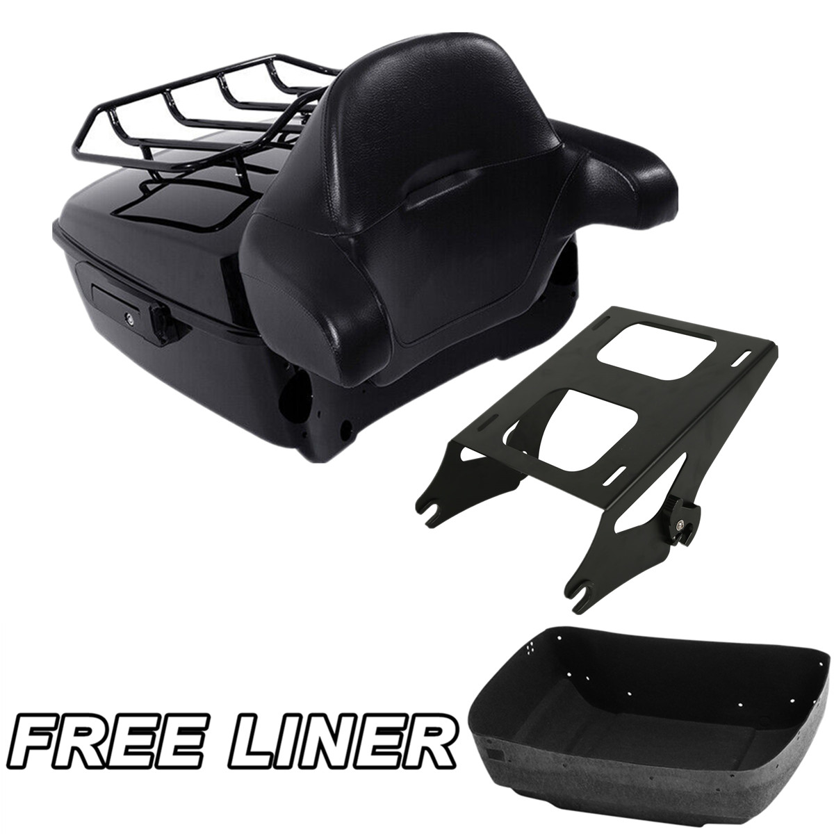 Black King Trunk Mount Rack Fit For Harley Pack Touring 2014-Up US