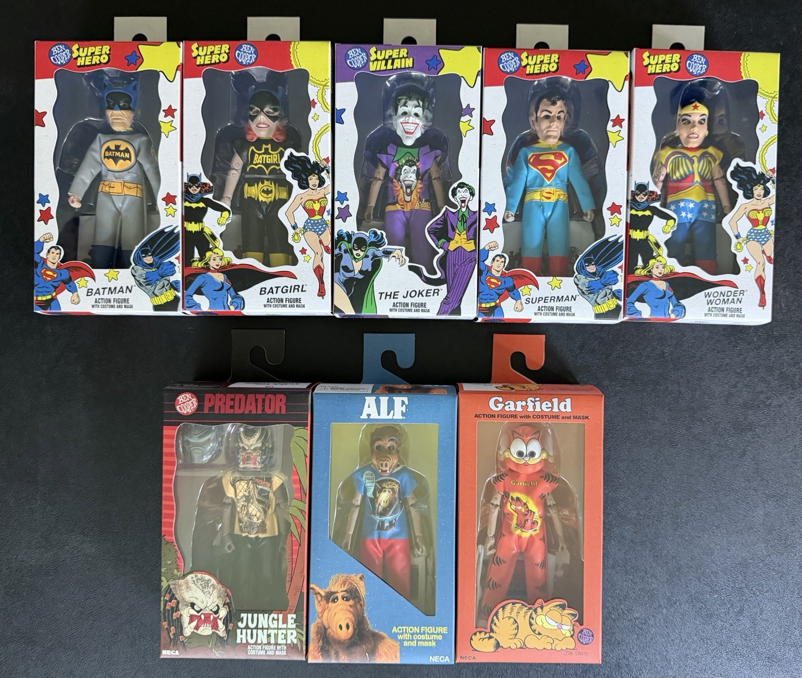 NECA Ben Cooper Complete DC Super Heroes Series Plus ALF, Garfield, Predator NEW NECA Ben Cooper Complete DC Super Heroes Series Plus ALF, Garfield, Predator NEW