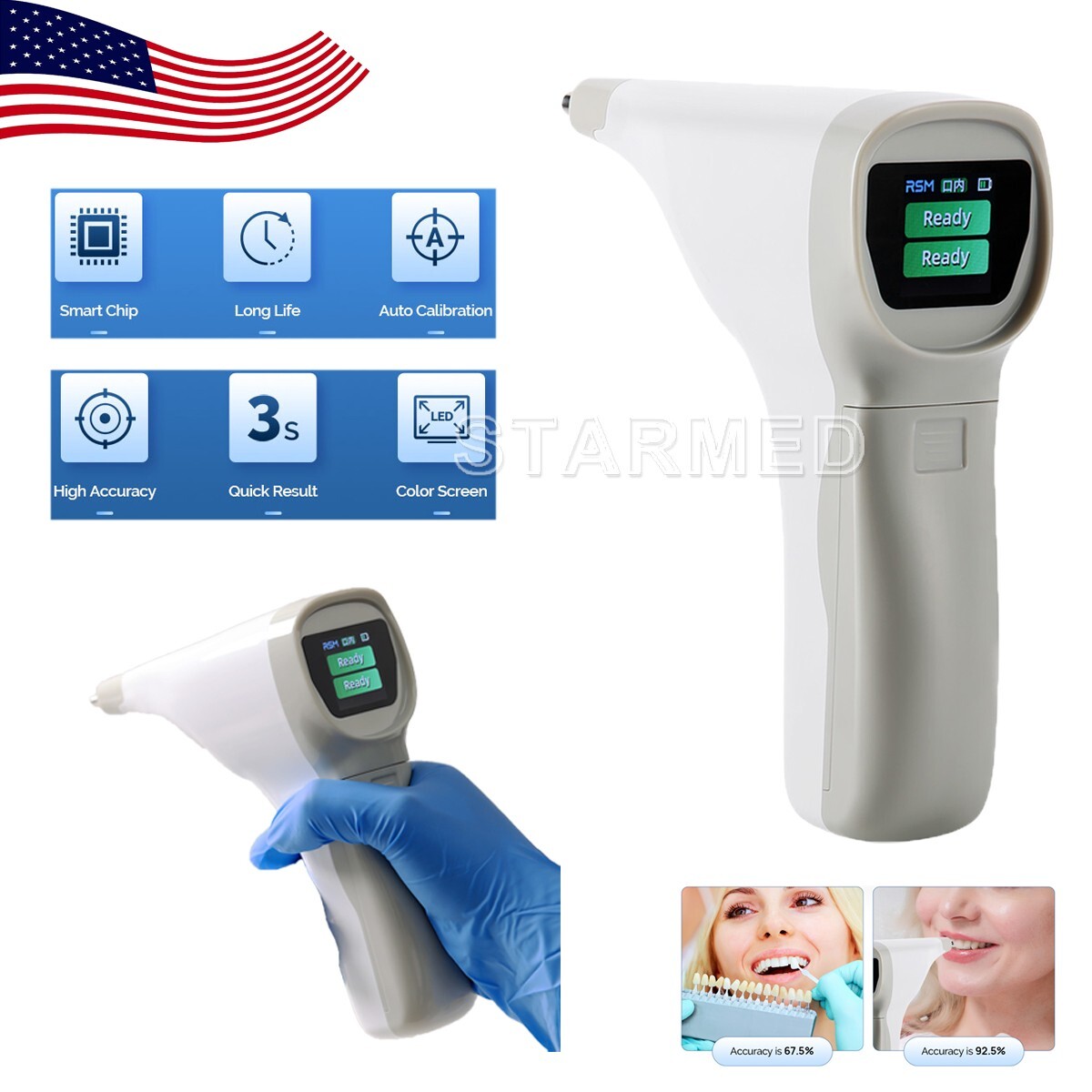 Dental Photoelectric Tooth Color Comparator Digital Shade Guide Corrector