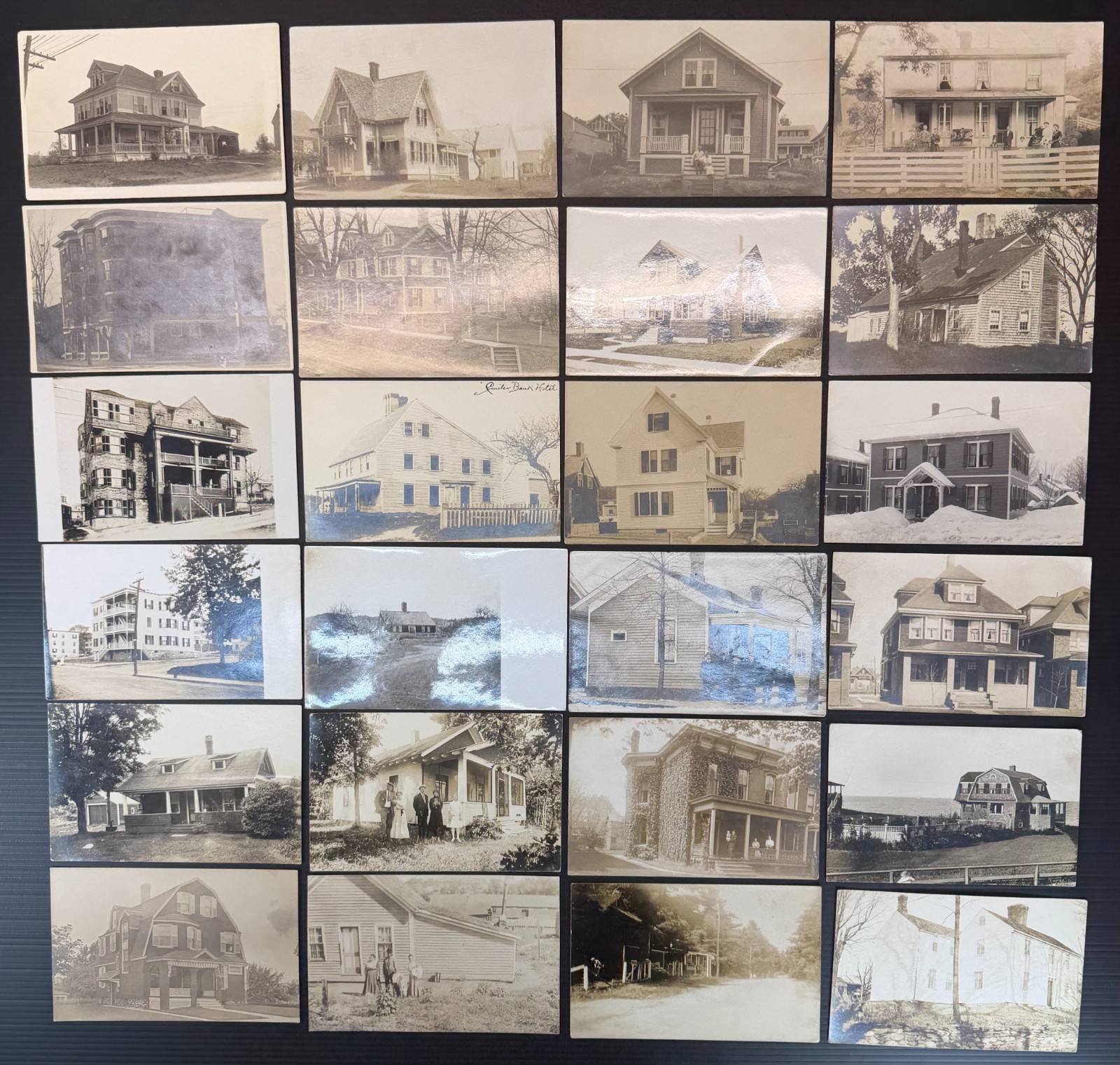 Antique RPPC Houses Real Photo Postcards Homes Lot Buildings Architecture c1910s