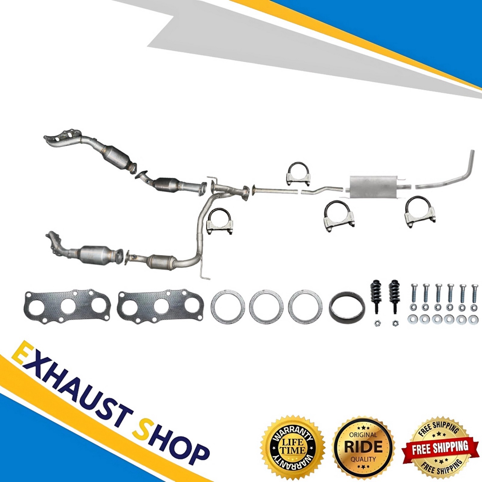 Complete Exhaust System Fits 05-11 Toyota Tacoma 4.0L 4.W.D.|127.2|127.8in W.B.