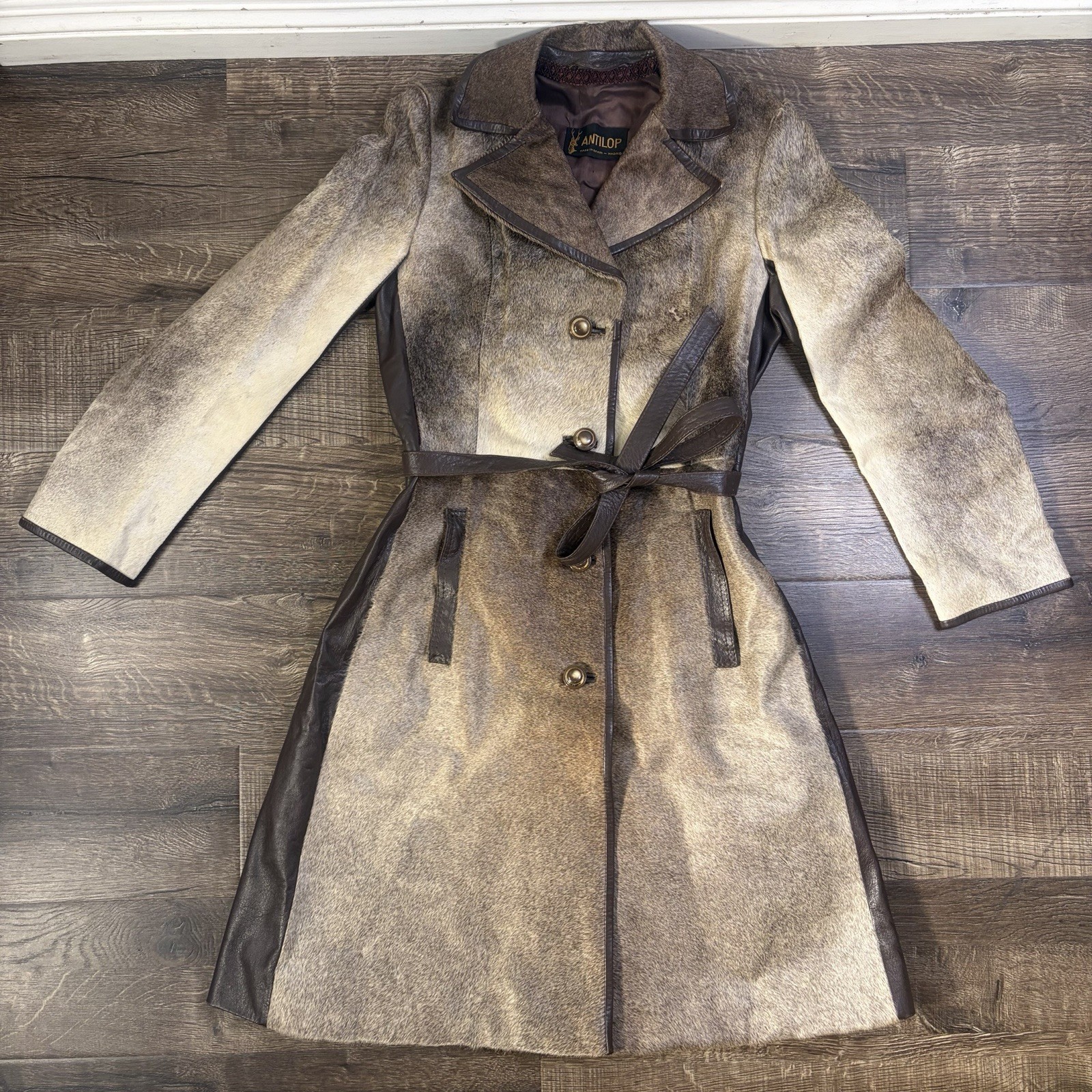 Vintage Antilop Madrid coat, genuine antelope leather, Made in Spain.