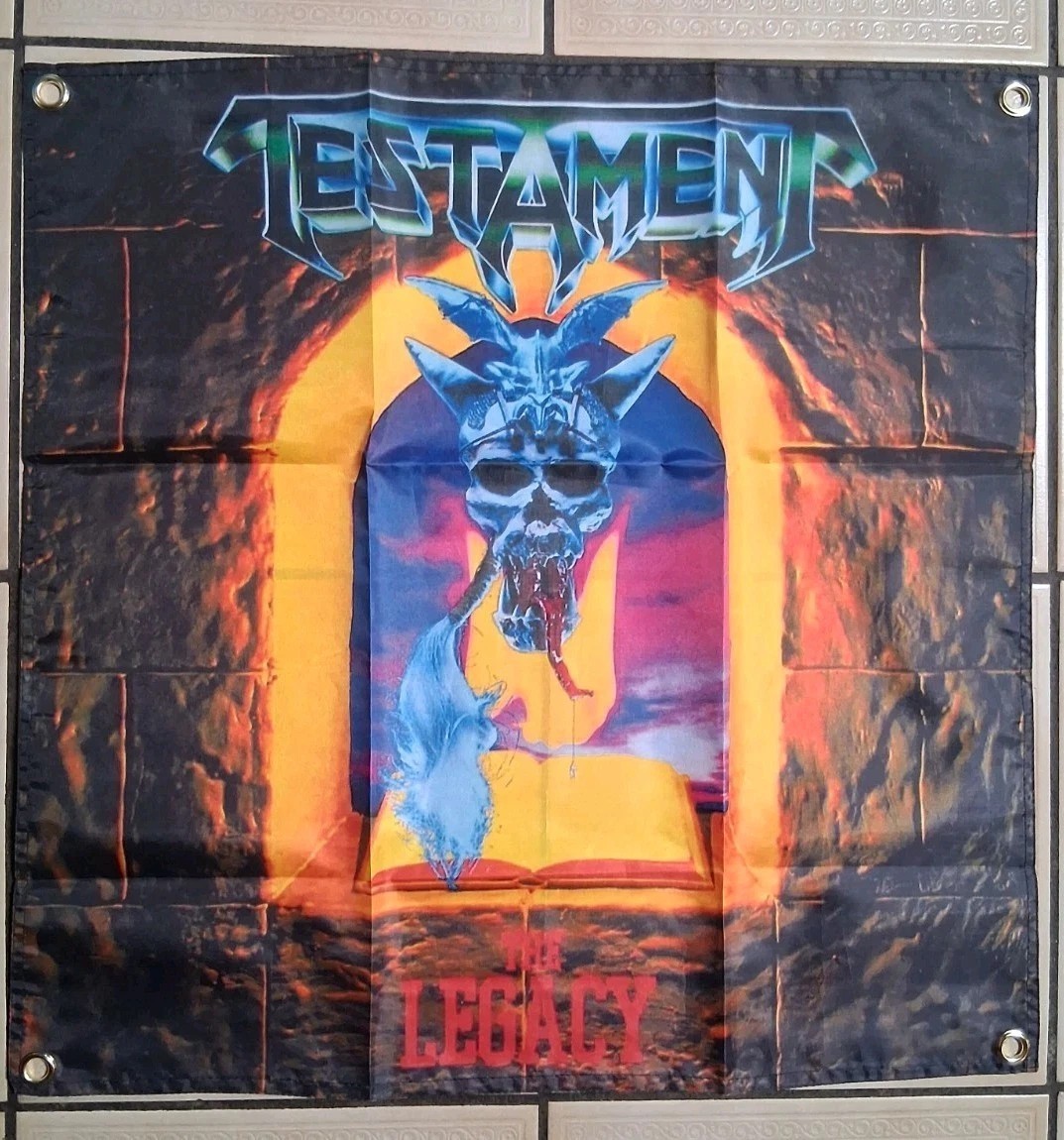 Testament the Legacy 2x2 Ft Banner Flag Testament the Legacy 2x2 Ft Banner Flag