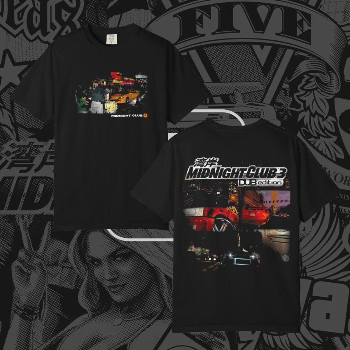 Midnight Club Vintage Racing Game T-Shirt Rockstar Games