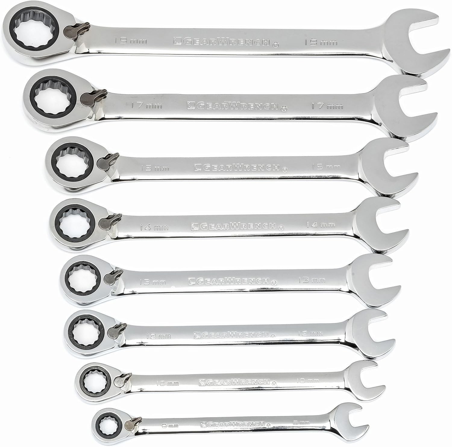 GEARWRENCH 8 Pc. 12 Pt. 8mm 10mm 12mm 13mm 14mm 15mm 17mm 19mm, Solid Black 