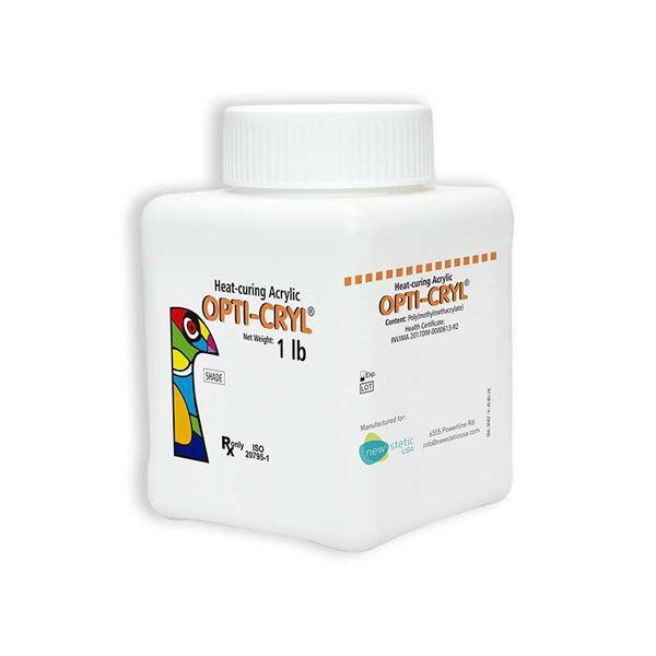Opti-Cryl Heat-Curing Acrylic Resin Powder, Light Pink, 1Lb Bottle Opti-Cryl Heat-Curing Acrylic Resin Powder, Light Pink, 1Lb Bottle