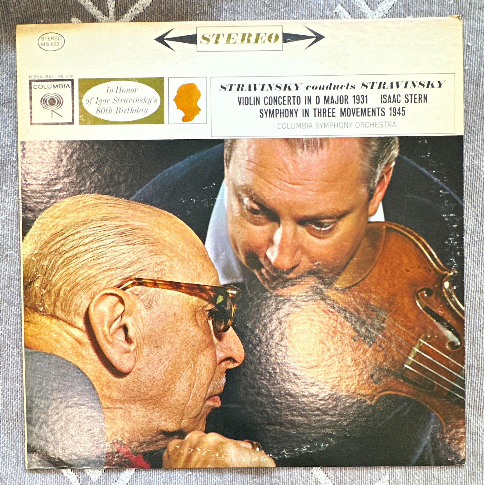 Columbia Stravinsky Conducts Stravinsky MS 6331 LP Stereo 33 RPM Stern Columbia Stravinsky Conducts Stravinsky MS 6331 LP Stereo 33 RPM Stern