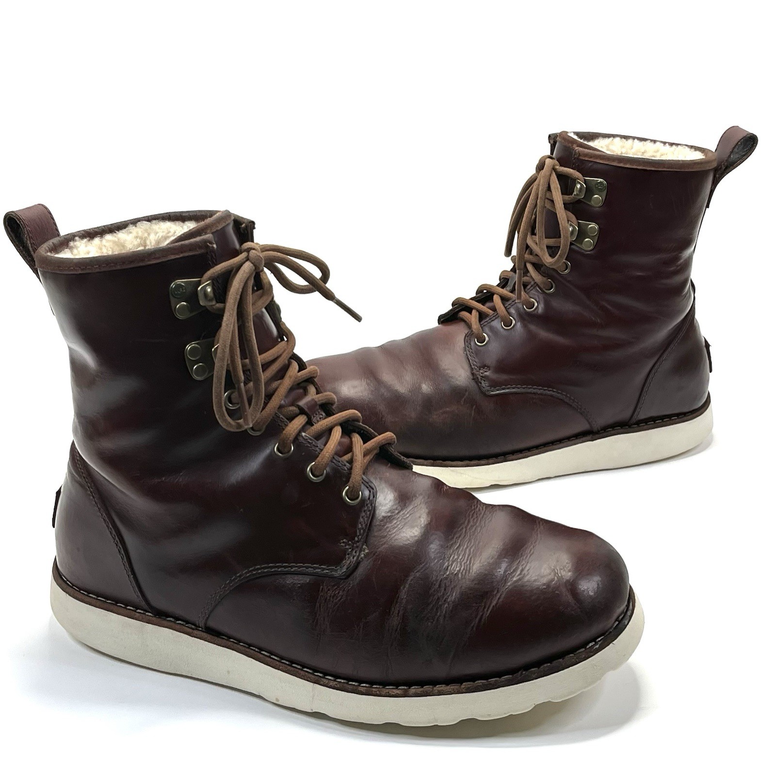 UGG Hannen TL Mens 10 Waterproof Leather Shearling Winter Boots Cordovan Wool UGG Hannen TL Mens 10 Waterproof Leather Shearling Winter Boots Cordovan Wool
