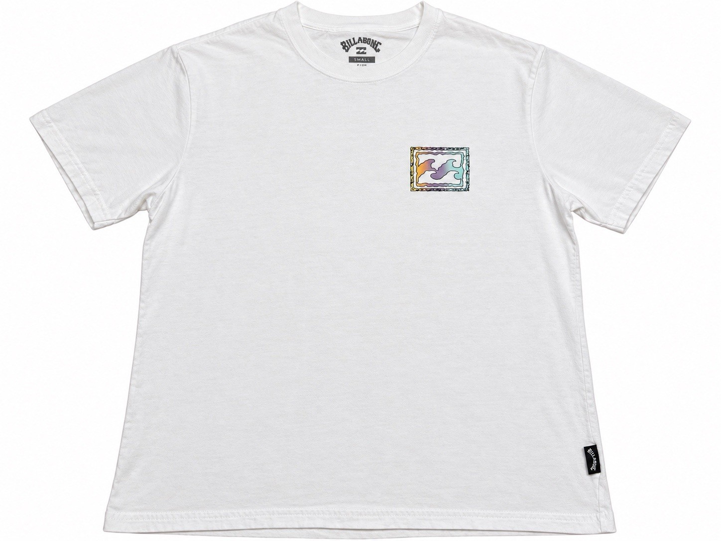 Billabong Men’s Premium Tee White Pastel Wave Graphic T-Shirt Size Small