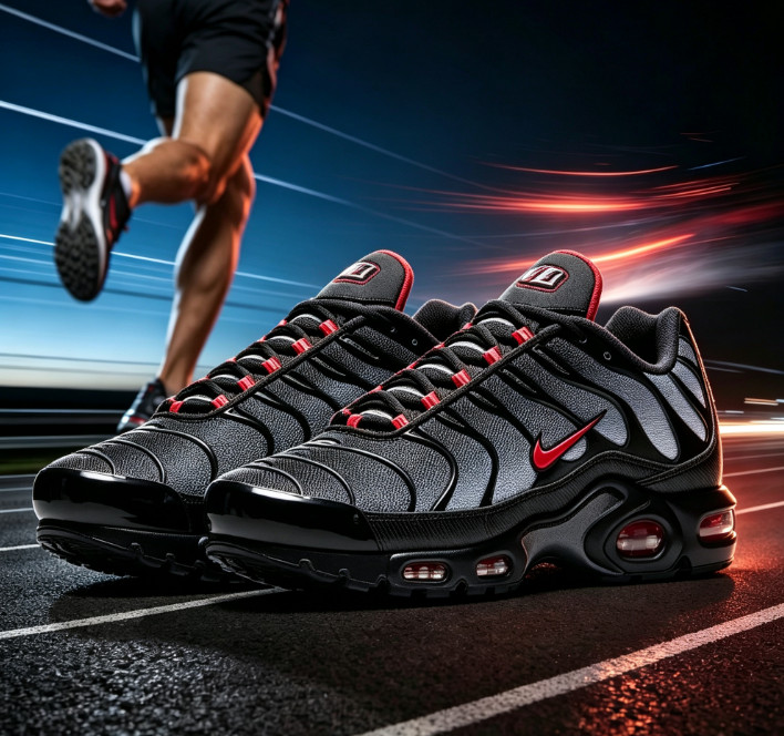 Nike Air Max Plus TN Men Shoe Black / Wolf Grey / University Red
