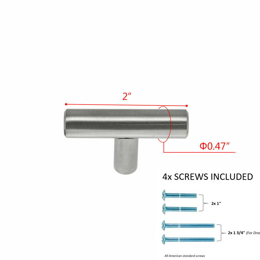 Pull Europe Modern Solid Stainless Steel Kitchen Cabinet Handles Bar T Handle