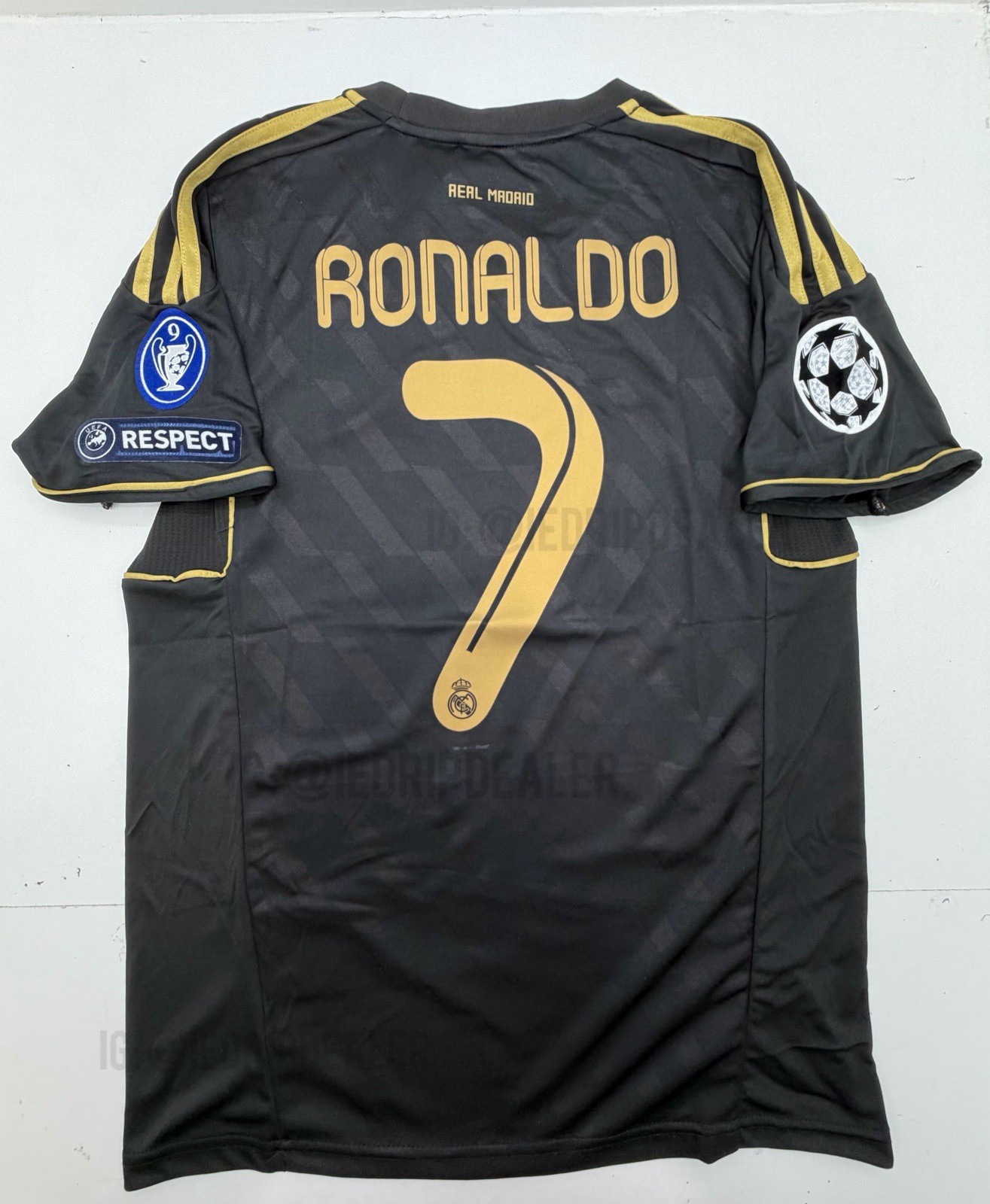 2011/12 Real Madrid Retro Away Jersey Ronaldo #7 Vintage Iconic Black Gold