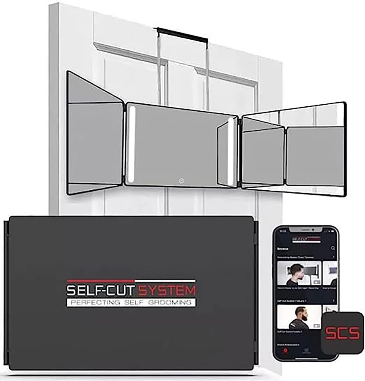 Self-Cut System - 3 Way Mirror for Self Hair Cutting w/LED Lights NEW Open Box
