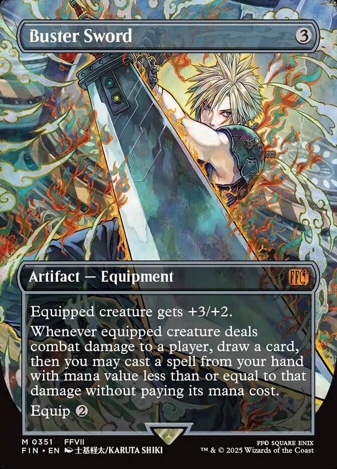 Buster Sword (Borderless) Foil Final Fantasy Playtest Card