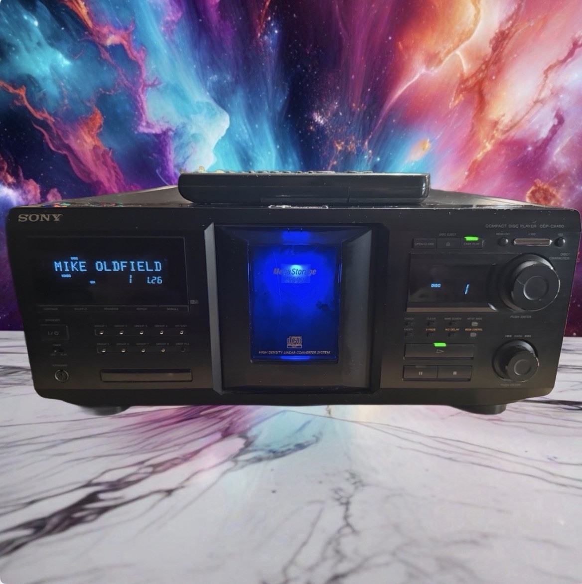 Sony CDP-CX450, 400 Disc CD Change Remote, Belts Replaced Works Excellent 🔥🎶 Sony CDP-CX450, 400 Disc CD Change Remote, Belts Replaced Works Excellent 🔥🎶