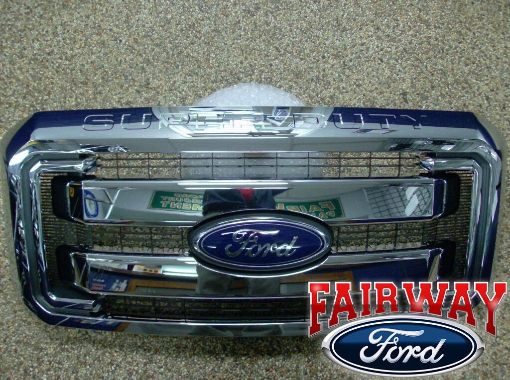 11 thru 16 Super Duty F250 F350 F450 F550 OEM Genuine Ford Chrome Grille Grill
