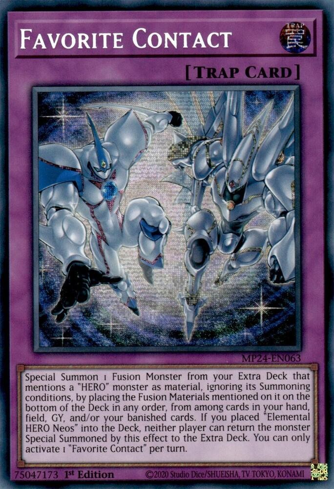 YUGIOH 1x Favorite Contact Prismatic Secret Rare MP24-EN063 NM