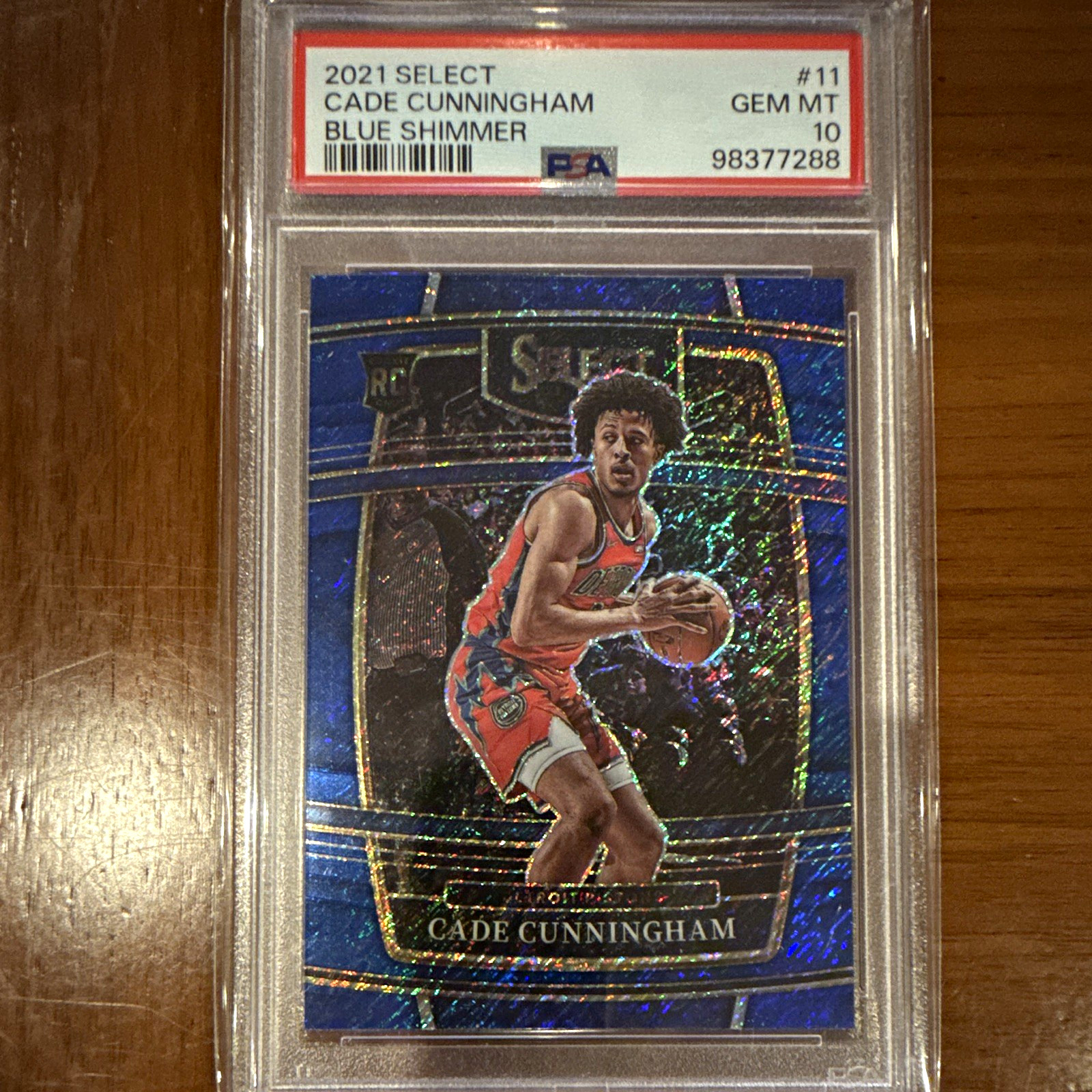 2021-22 PANINI SELECT CONCOURSE CADE CUNNINGHAM #11 BLUE SHIMMER RC PSA 10