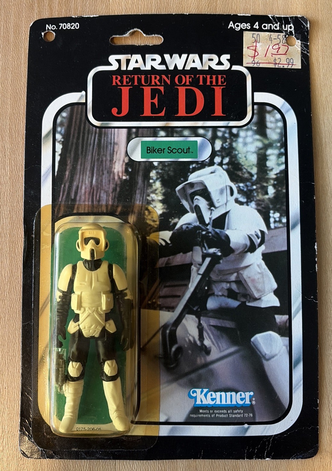 VINTAGE 1983 Star Wars ROTJ Biker Scout 77 Back - NEAR MINT - w/ SPEEDER BIKE