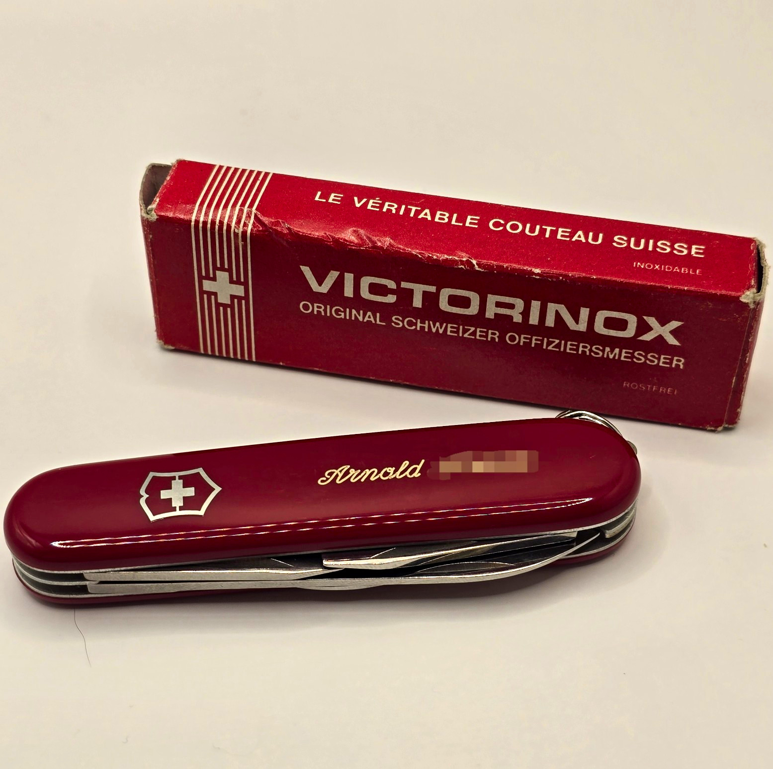 Vintage Victorinox Swiss Army Knife Original Schweizer Offiziersmesser With Box