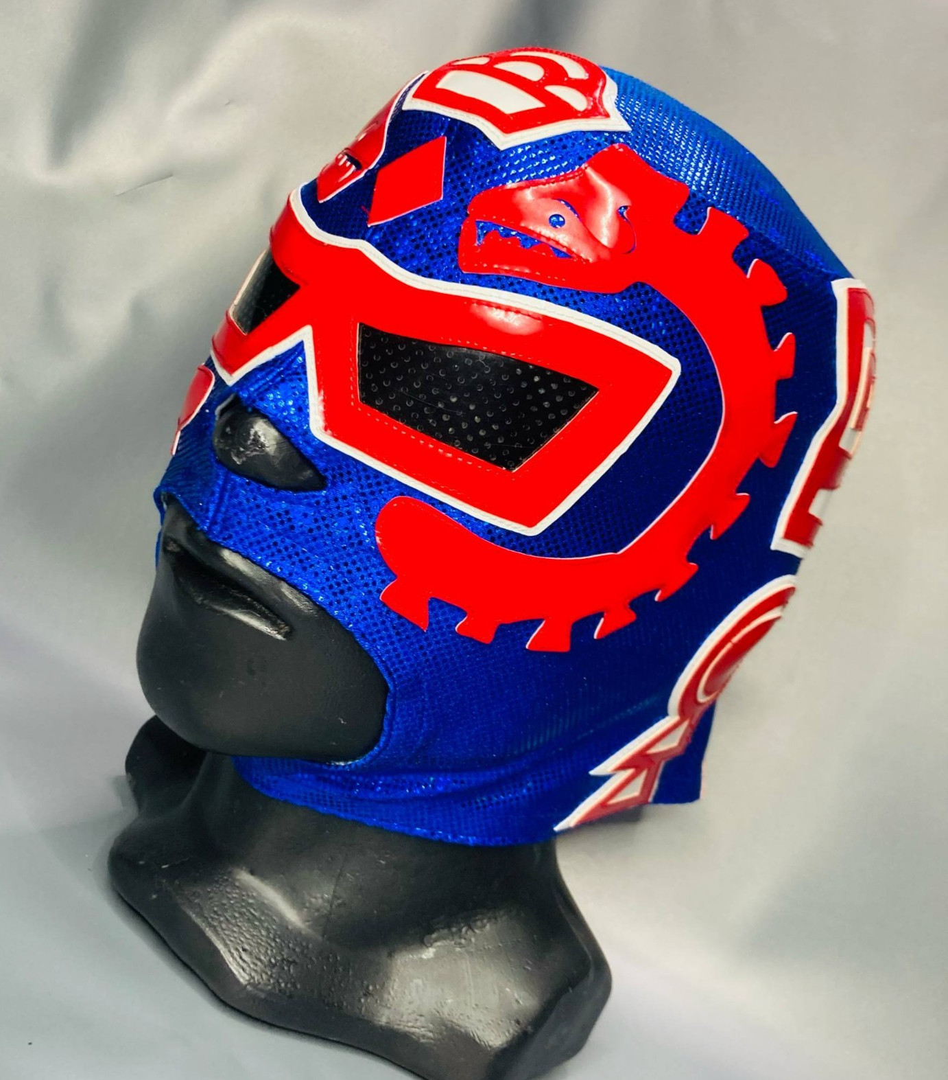 Sangre Azteca Semi Professional Wrestling Lucha Libre Costume Mask Blue & Red