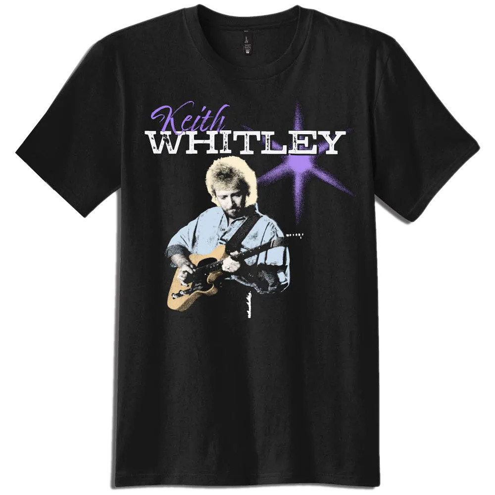 Vtg Keith Whitley Guitar Heavy Cotton Black All Size T Shirt For Men AG251