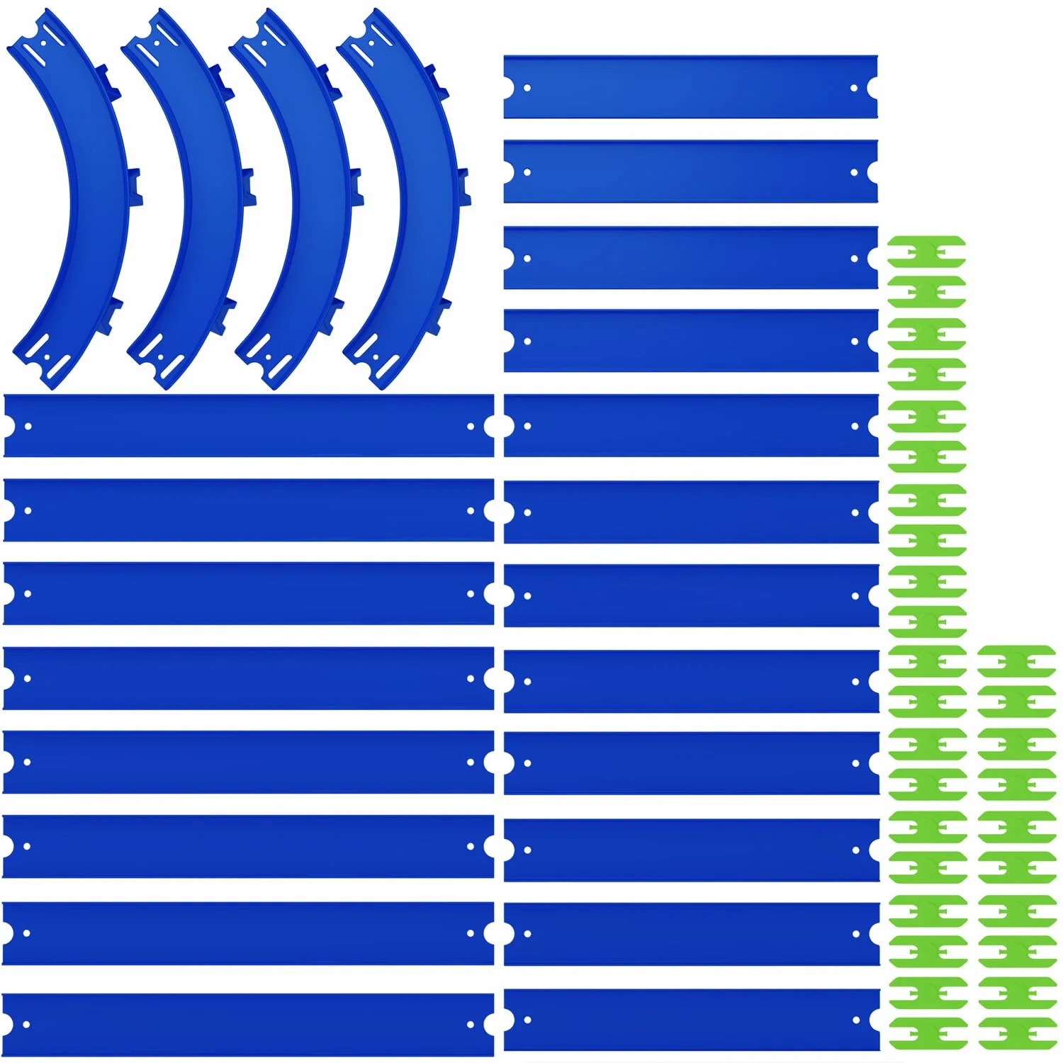 Straight & Curved Track Compatible with Hot Wheels 24pc 1:64 Blue 20ft Straight & Curved Track Compatible with Hot Wheels 24pc 1:64 Blue 20ft