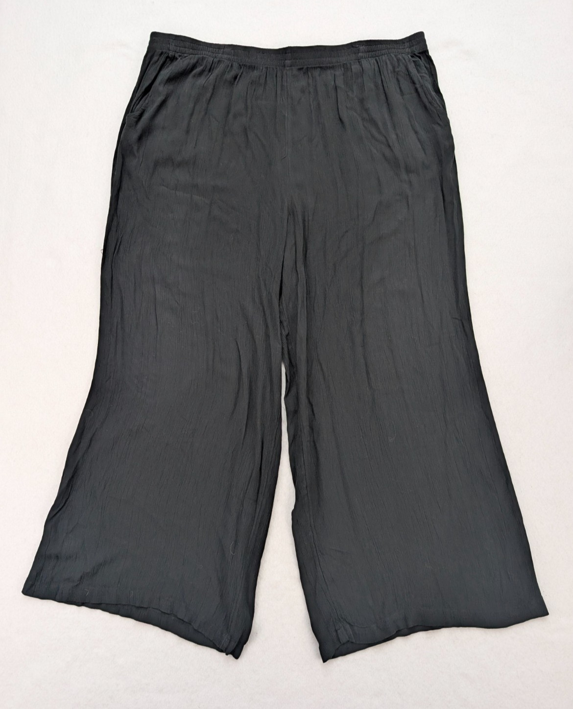 Dip Women\'s Pants Size 3X Black Wide Leg Flowy Pull-On Elastic Waist