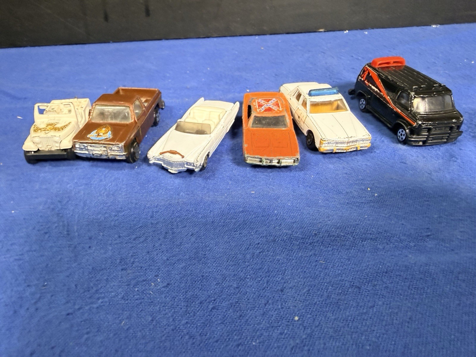 Vintage 1980s ERTL TV Car Lot Dukes of Hazzard A-Team Fall Guy 6 Vehicles