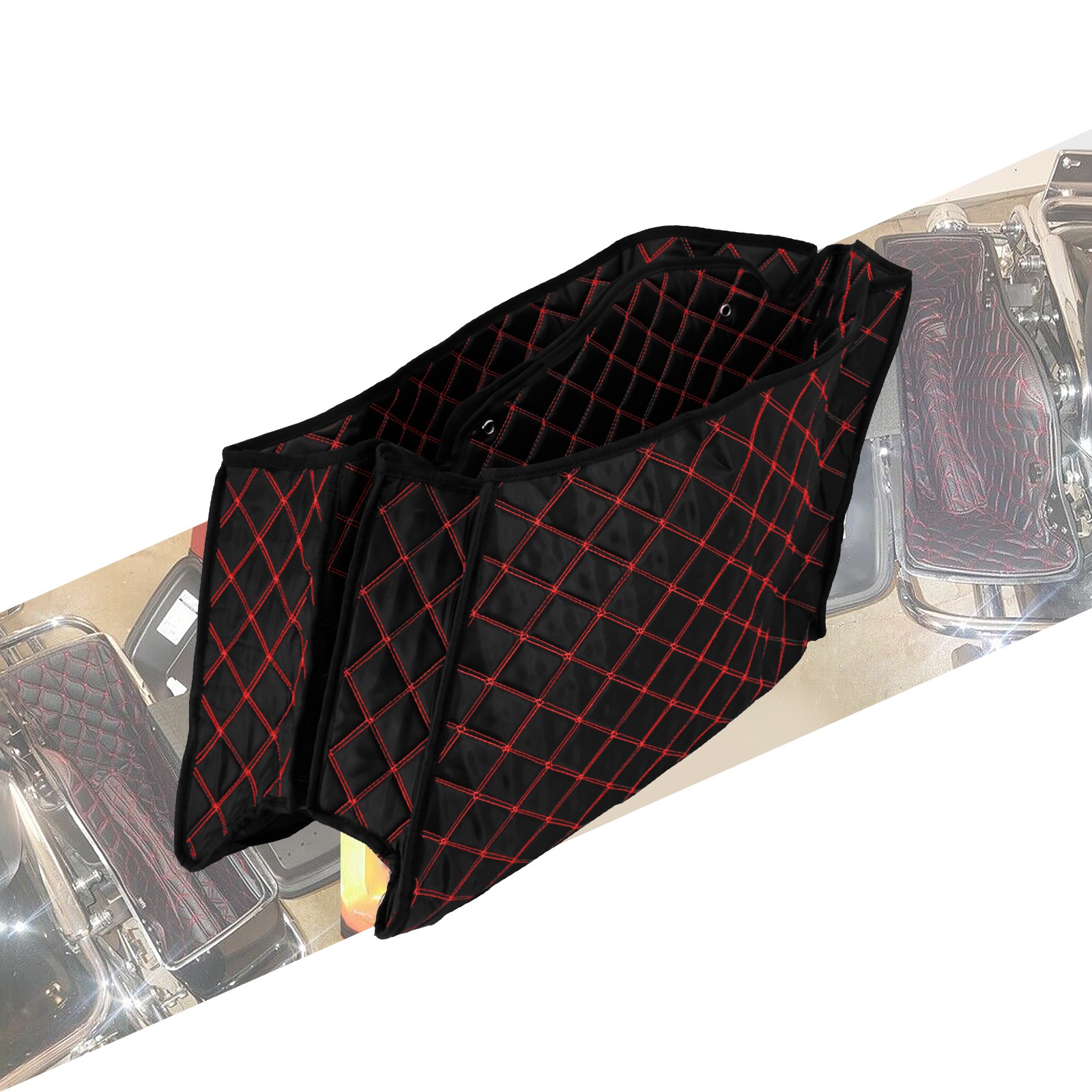 Saddlebag Liners Insert Red Stitching For Harley Touring 4