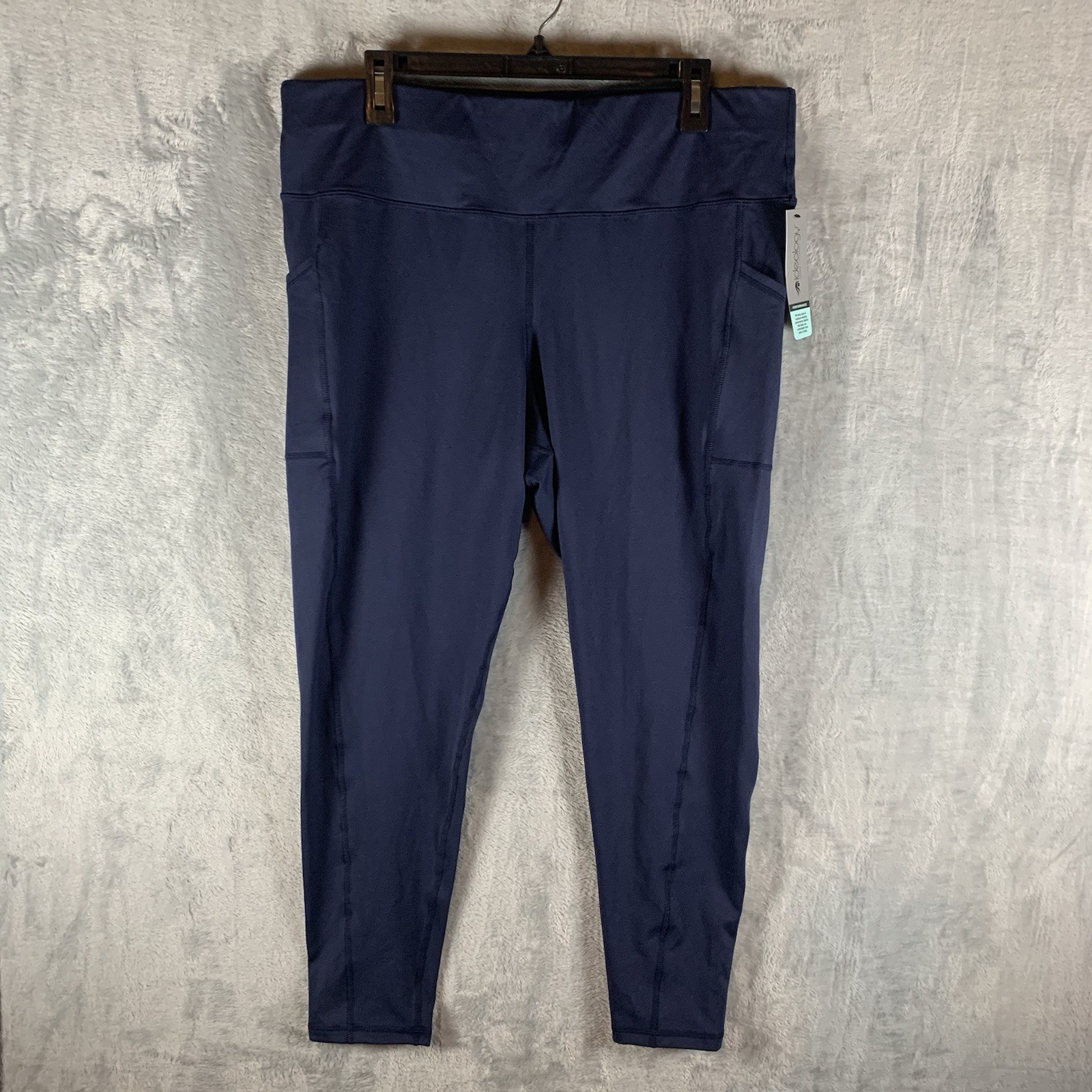 Ideology Womens Leggings 2X 7/8 Length High Rise Navy Pockets Performance Gym Ideology Womens Leggings 2X 7/8 Length High Rise Navy Pockets Performance Gym