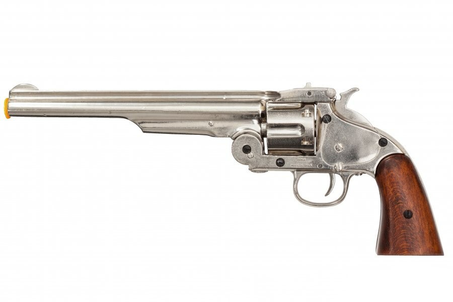 M1869 Schofield Non-Firing Replica Revolver with Nicke Finish, Denix, Metal Body