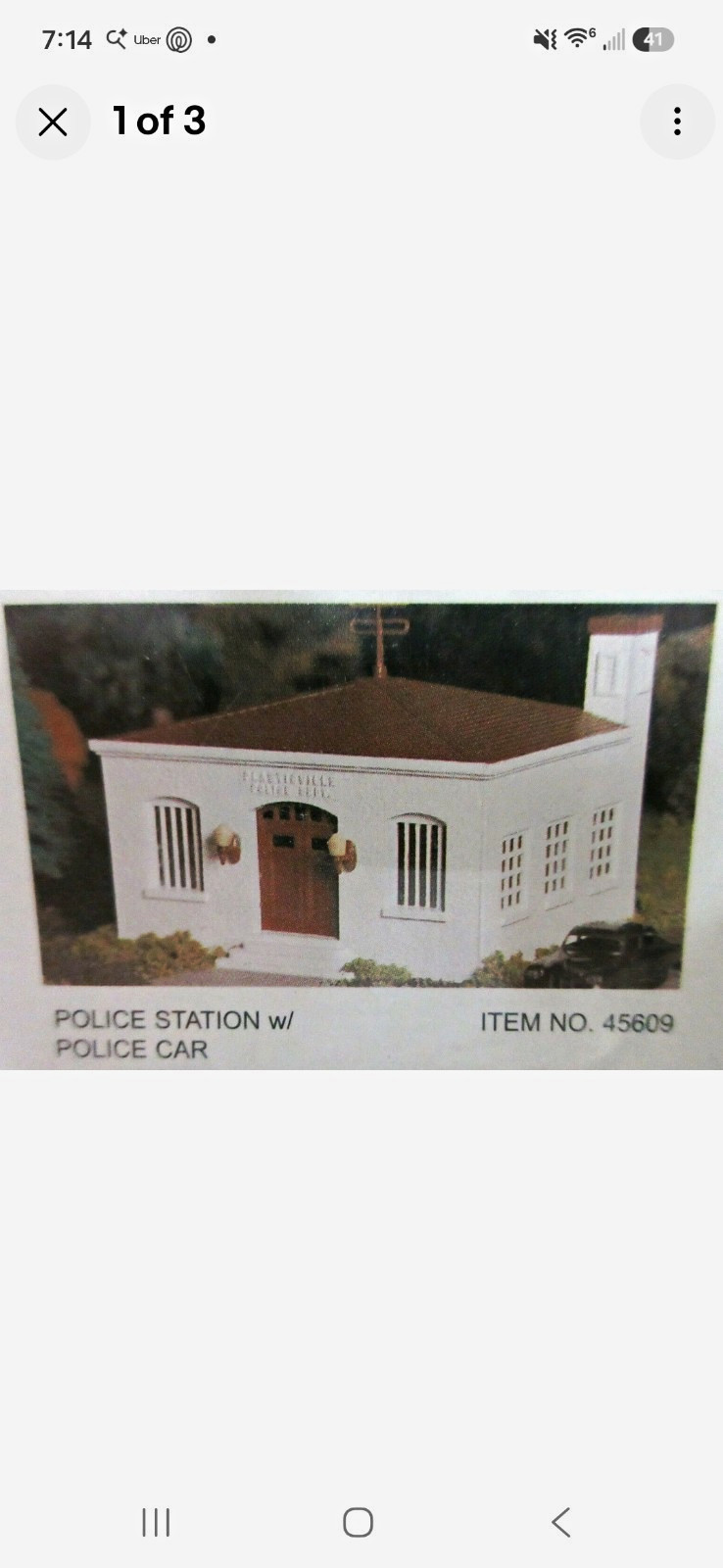 Plasticville HO Police Station Kit w/ Police Car White Brown Plastic 45609