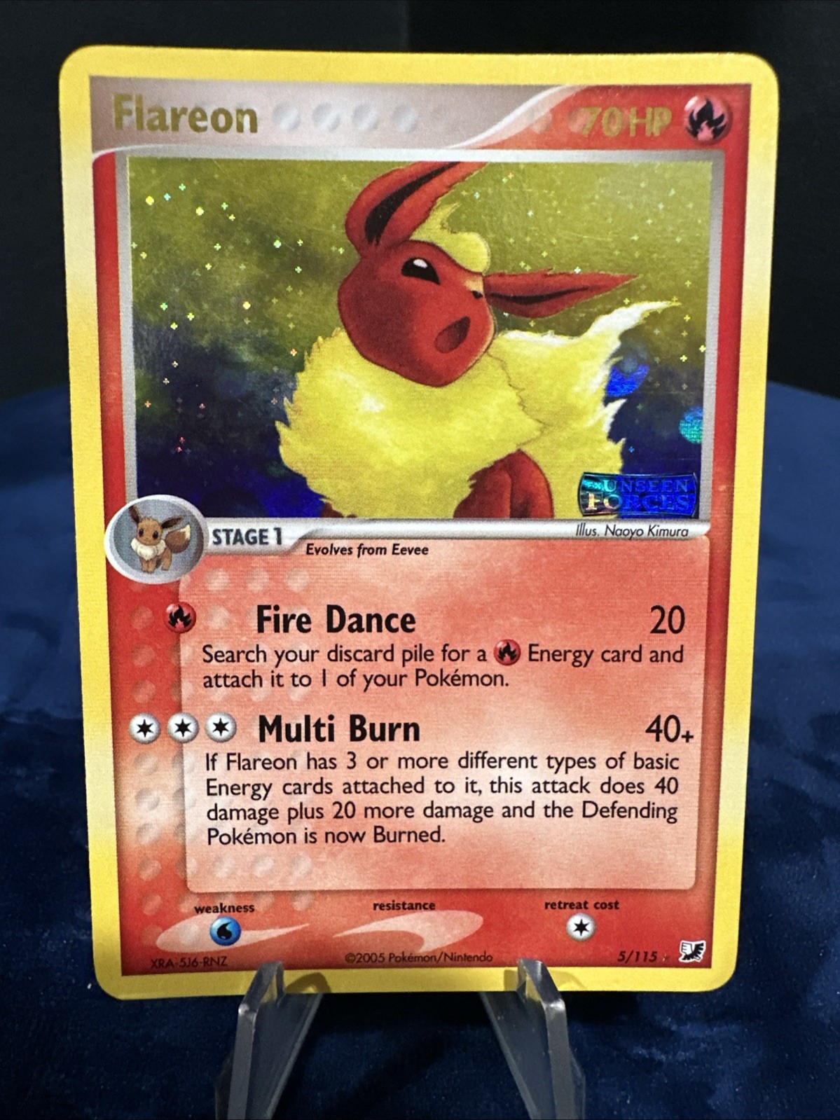 Flareon 5/115 EX Unseen Forces Reverse Holo Rare Stamped Flareon 5/115 EX Unseen Forces Reverse Holo Rare Stamped