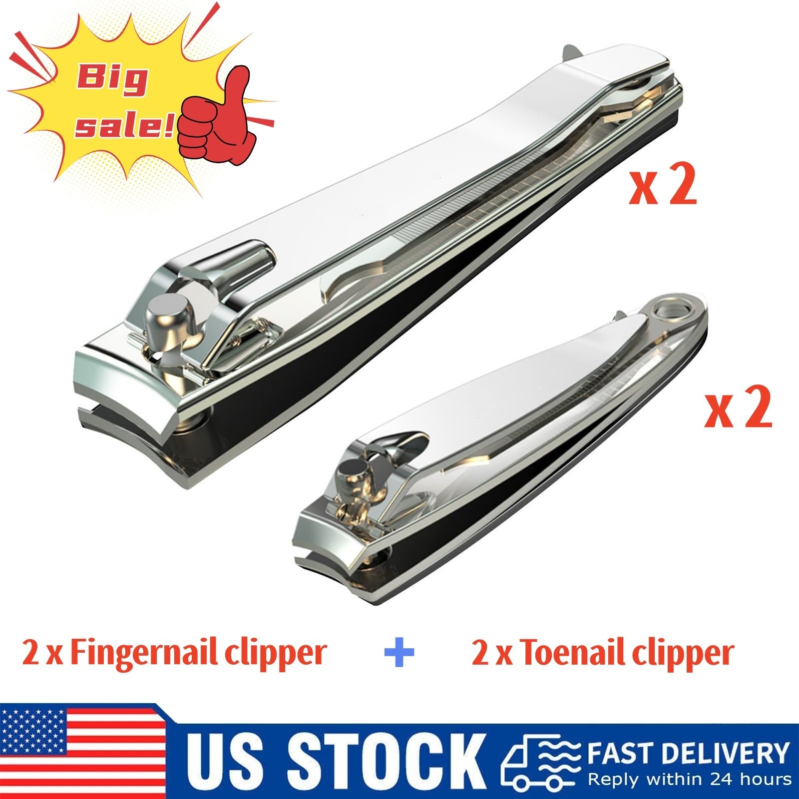 Nail Clipper Set Premium Stainless Steel Fingernail Toenail Clipper, 2 Sets 4PCS Nail Clipper Set Premium Stainless Steel Fingernail Toenail Clipper, 2 Sets 4PCS