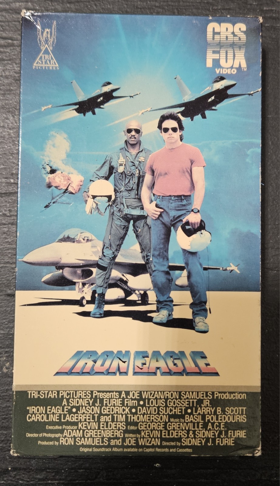 Iron Eagle (VHS) Vtg 80s Louis Gossett Action War Pilot - W Tri Star Tag 