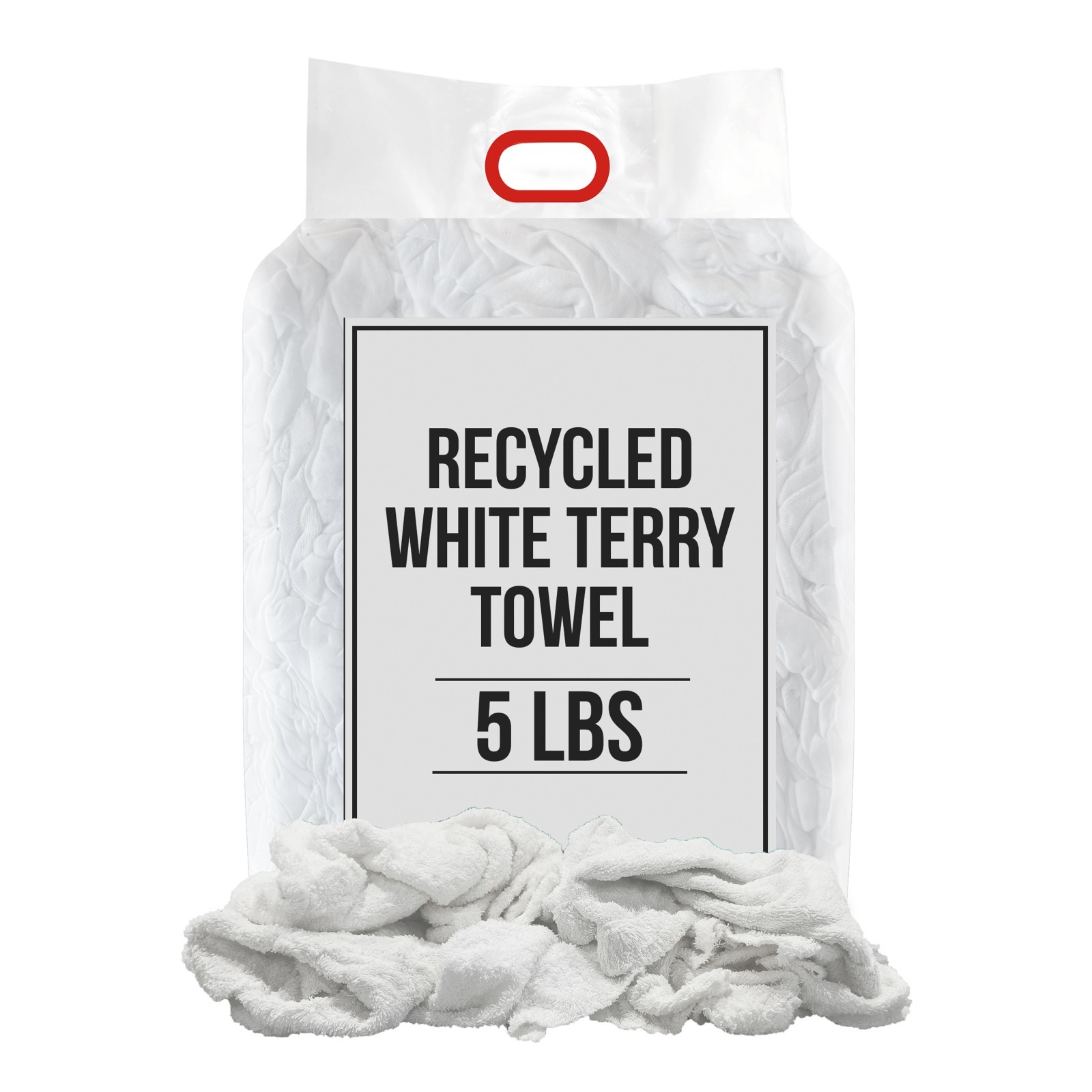 Recycled White Terry Towel Cleaning Rags - Bulk Cotton Shop Towels in Bags