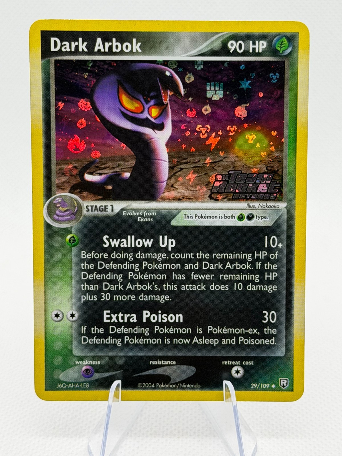 Dark Arbok 29/109 Reverse Holo - Stamped EX Team Rocket Returns Pokémon TCG Dark Arbok 29/109 Reverse Holo - Stamped EX Team Rocket Returns Pokémon TCG