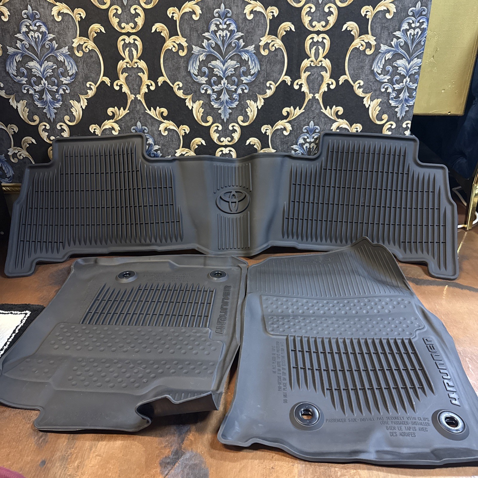 2016-2024 TOYOTA 4RUNNER OEM ALL WEATHER FLOOR MATS- PT908-89160 - BLACK LOGO