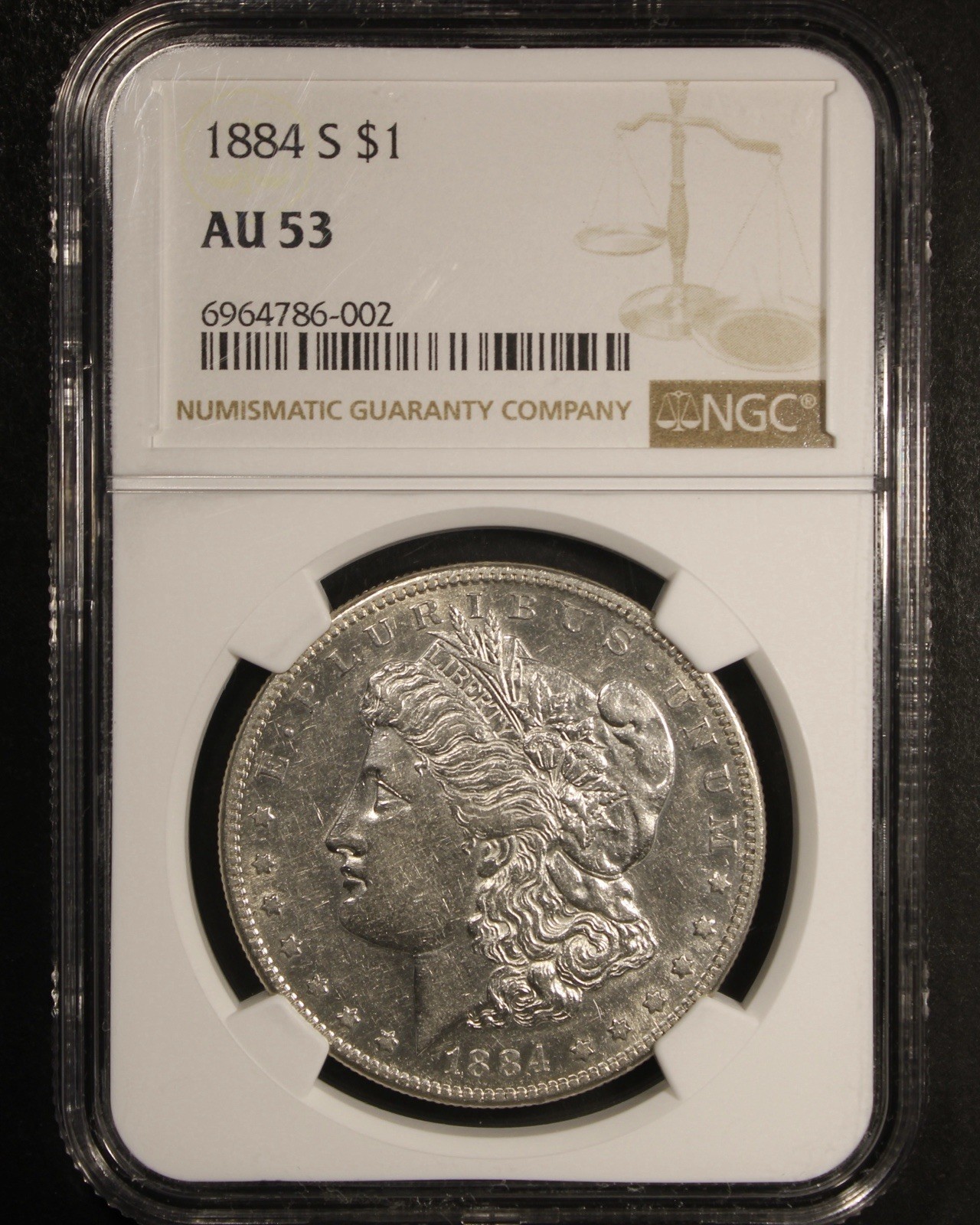 1884-S Morgan Silver Dollar - $1 NGC AU53 - Tough Date 1884-S Morgan Silver Dollar - $1 NGC AU53 - Tough Date