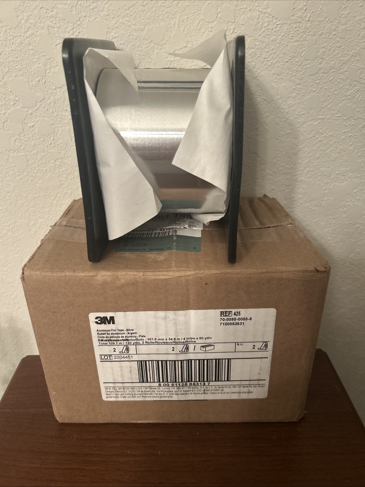 3M 425 Aluminum Foil Tape 4” x 60 Yd Silver 4.6 Mil 7100053631 NEW 3M 425 Aluminum Foil Tape 4” x 60 Yd Silver 4.6 Mil 7100053631 NEW