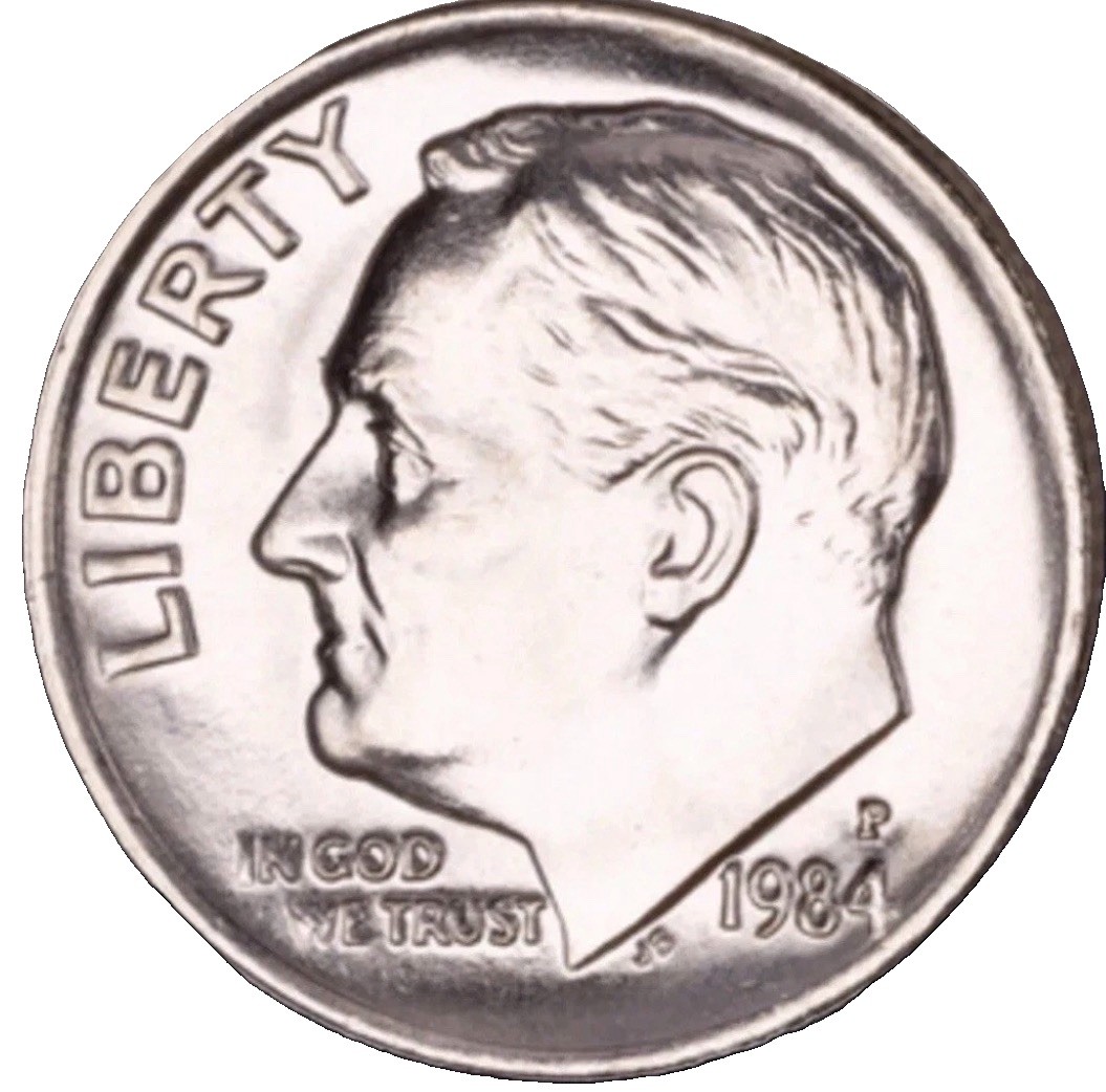 1984-P Roosevelt Dime Gem BU From Original Bank Roll FAST SHIPPING 1984-P Roosevelt Dime Gem BU From Original Bank Roll FAST SHIPPING