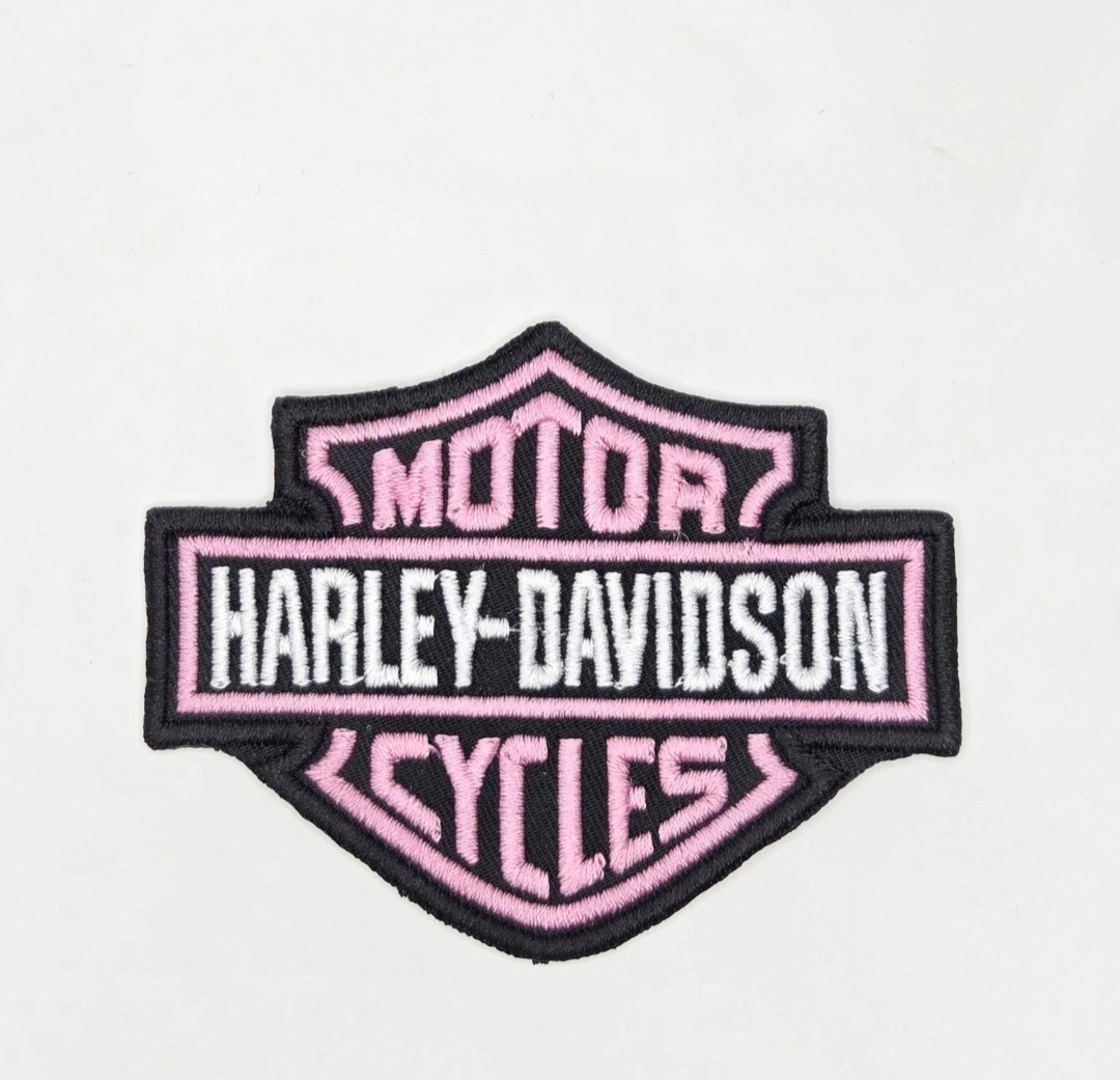 Pink Harley Davidson Iron On Sew On Patch 2.5x3 Inches Pink Harley Davidson Iron On Sew On Patch 2.5x3 Inches