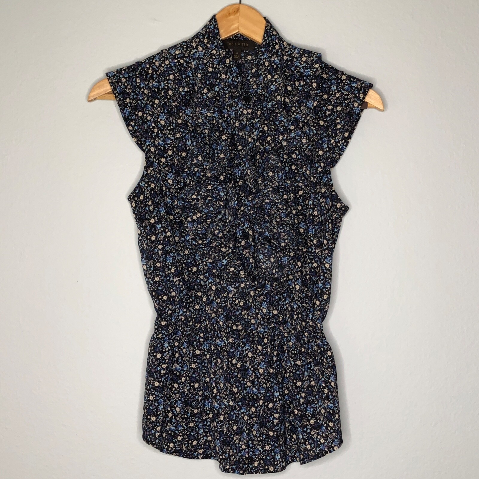 THE LIMITED Ruffled Floral PrintSleeveless Blouse Size XS
