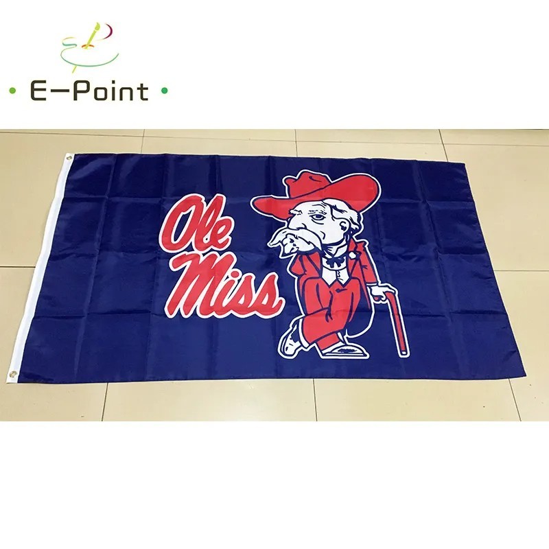 Ole Miss Rebels Colonel Reb Flag NEW 3x5 one sided