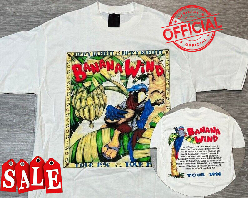 Vintage 1996 Jimmy Buffett Banana Wind Tour Shirt GG8364