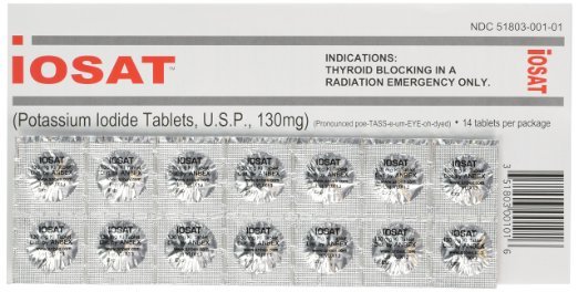IOSAT (14 Tablets) Potassium Iodide Pills KI Radiation Protection