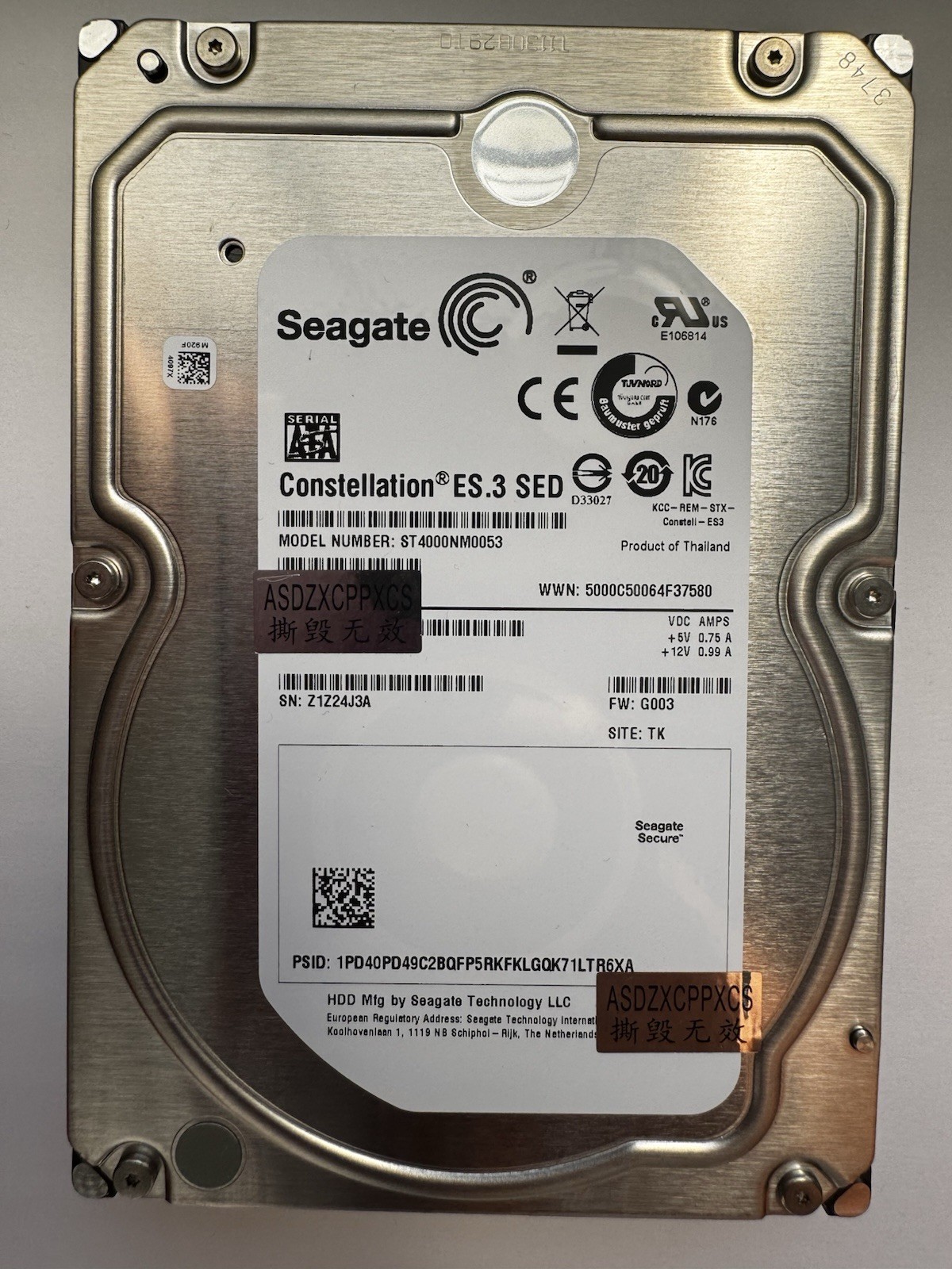 Seagate 4TB 3.5” SATA Enterprise HDD ST4000NM0053 Tested Working Seagate 4TB 3.5” SATA Enterprise HDD ST4000NM0053 Tested Working