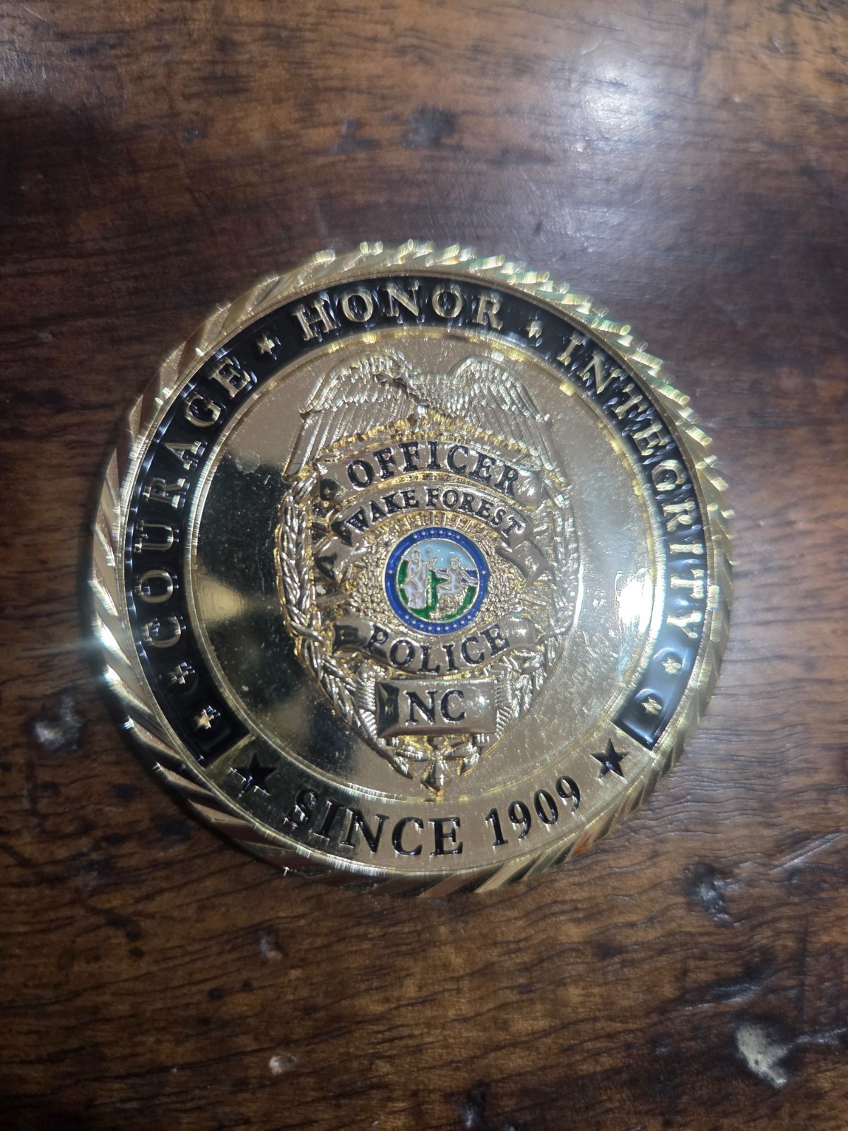 Wake forest nc officer coin