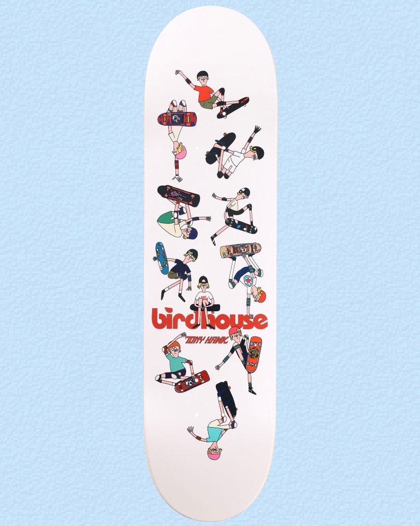 RARE Birdhouse Skateboard Deck Tony Hawk Retrospective Jay Howell Art 8.25\ RARE Birdhouse Skateboard Deck Tony Hawk Retrospective Jay Howell Art 8.25\